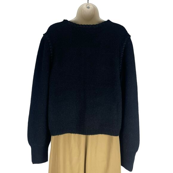 J. Crew Odette Sweater Lady Jacket with Jewel Buttons Black Size M - Picture 7 of 11